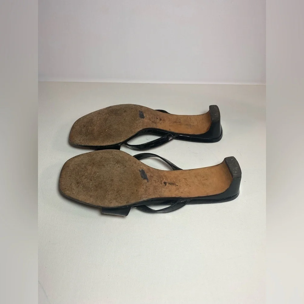 Brighton Kassie 6.5 Black Heeled Sandals with Silver Accents